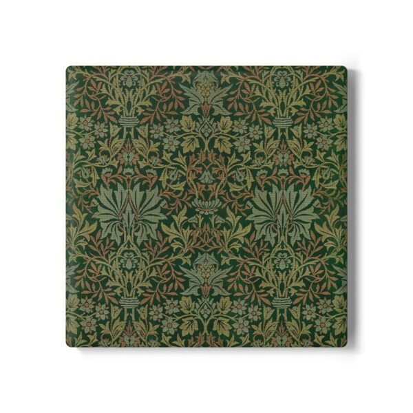 flower garden William Morris ceramic tile coaster square