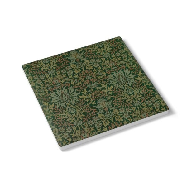 flower garden ceramic tile coaster william morris design square side view