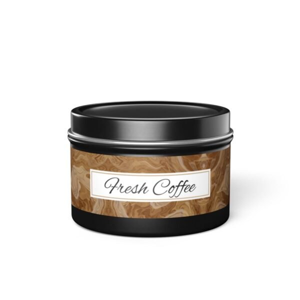 fresh coffee 4oz candle black tin jar
