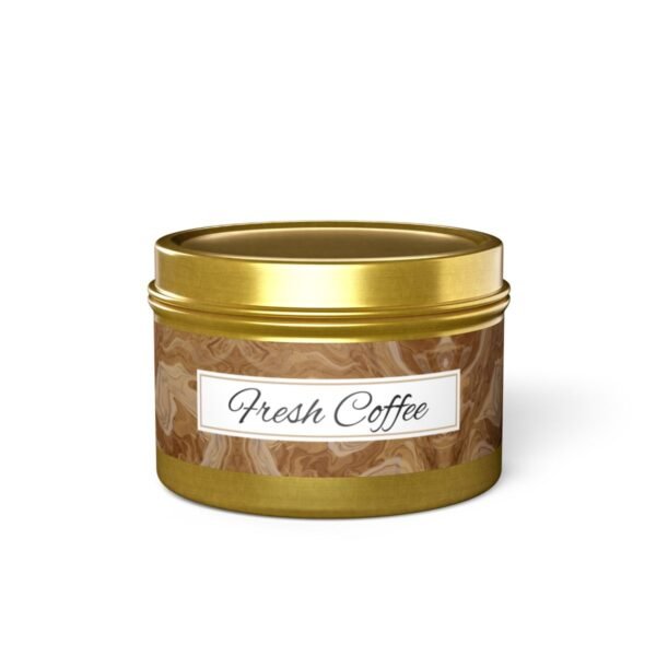 fresh coffee 4oz candle gold tin jar