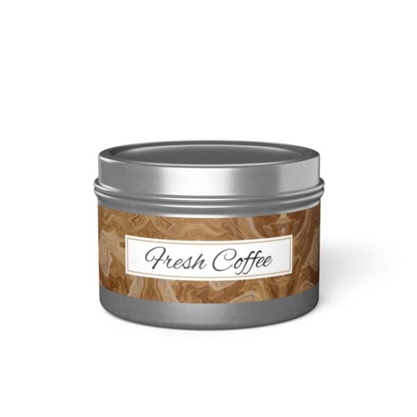 fresh coffee 4oz candle silver tin jar