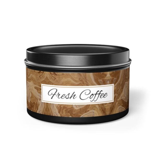 fresh coffee 8oz candle black tin jar
