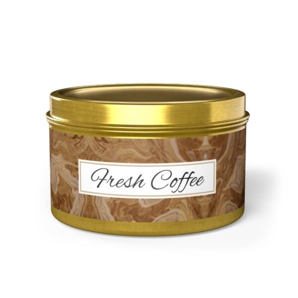 fresh coffee 8oz candle gold tin jar