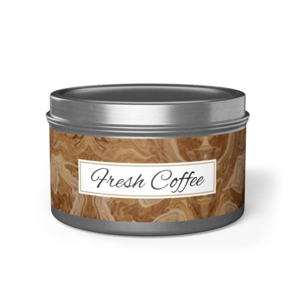 fresh coffee 8oz candle silver tin jar