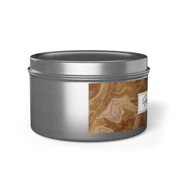 fresh coffee 8oz candle silver tin jar side view
