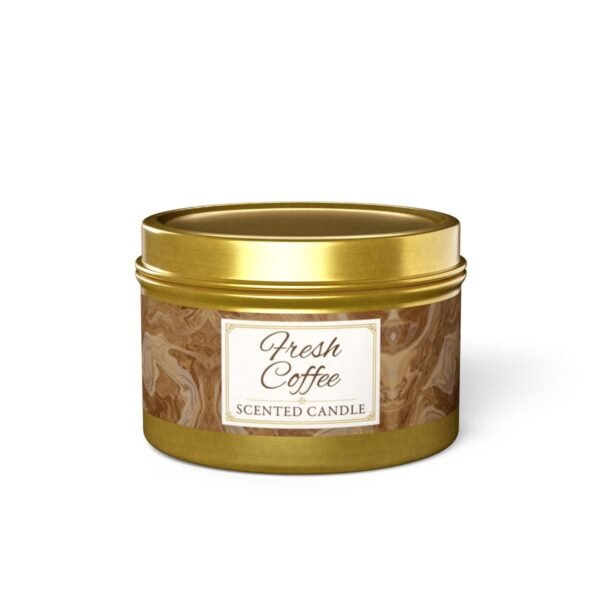 fresh coffee coconut soy wax candle gold 4 oz jar
