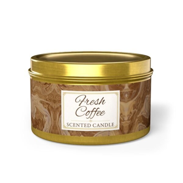 fresh coffee coconut soy wax candle gold 8 oz jar