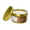 fresh coffee coconut soy wax candle gold 8 oz jar with lid off