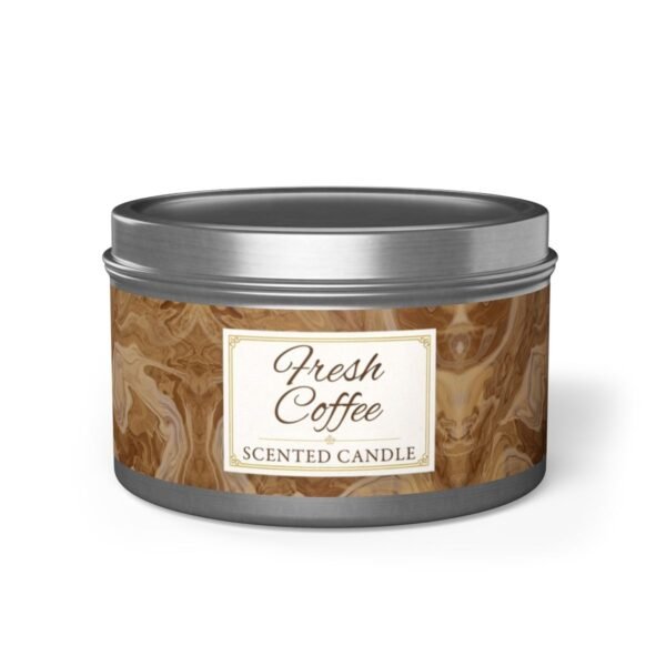 fresh coffee coconut soy wax candle silver 8 oz jar