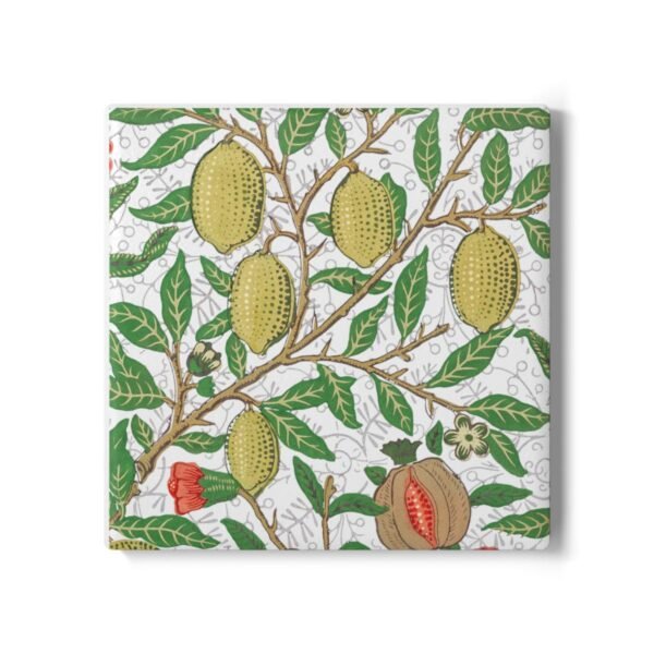 fruit William Morris ceramic tile coaster square fruit William Morris ceramic tile coaster square
