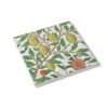 fruit William Morris ceramic tile coaster square side view fruit William Morris ceramic tile coaster square side view