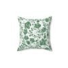 green roses throw pillow