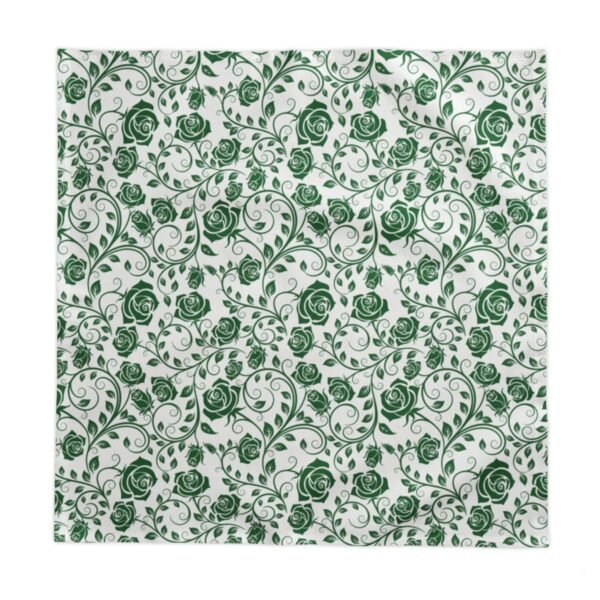 green vintage roses tablecloth