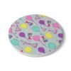 happy birthday ceramic tile coaster round side view