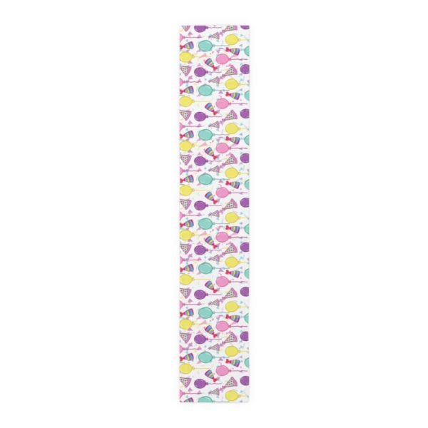 happy birthday polyester table runner white