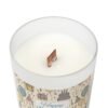 happy birthday wood wick candle top view