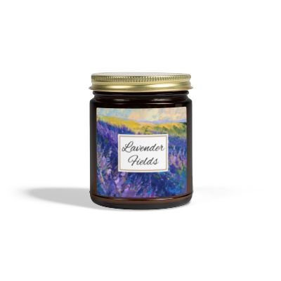 lavender fields 9oz Candle Amber Jar lavender fields 9oz Candle Amber Jar
