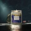 lavender fields 9oz Lit Candle Clear Jar with gray studio lighting lavender fields 9oz Lit Candle Clear Jar with gray studio lighting