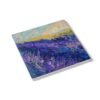 lavender fields ceramic tile coaster square side view