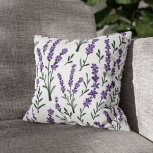 lavender sprigs pillow on sofa