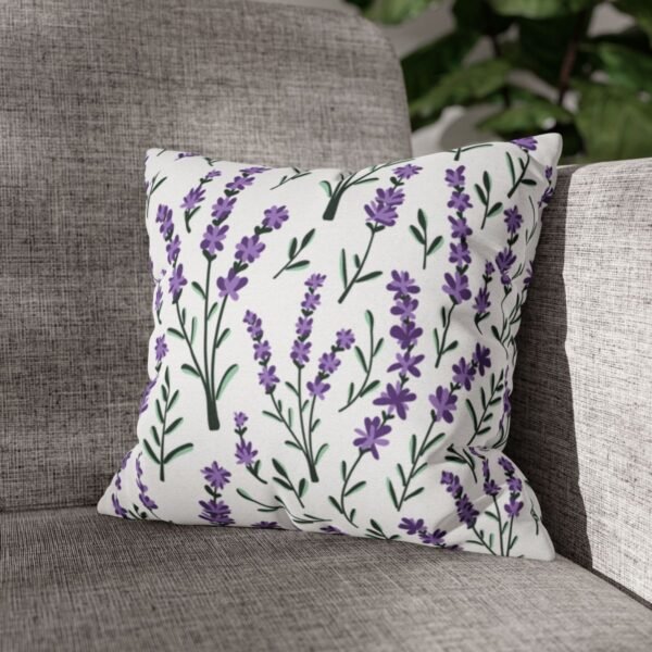 lavender sprigs pillow on sofa