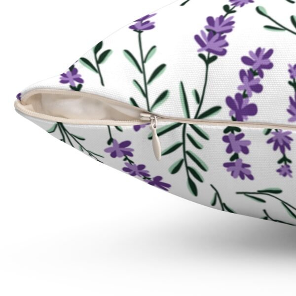 lavender sprigs pillow with zipper closure