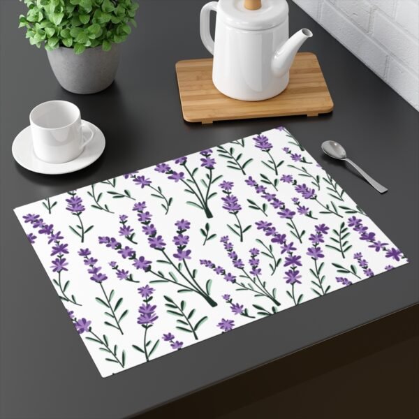 lavender sprigs placemat on table lavender sprigs placemat on table