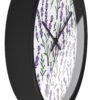lavender sprigs wall clock black with black hands side view lavender sprigs wall clock black with black hands side view
