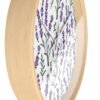 lavender sprigs wall clock wood with white hands side view lavender sprigs wall clock wood with white hands side view