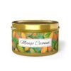 mango coconut 8 oz gold tin candle jar