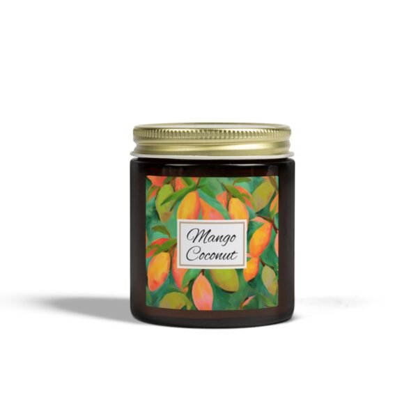 mango coconut candle 4 oz amber jar