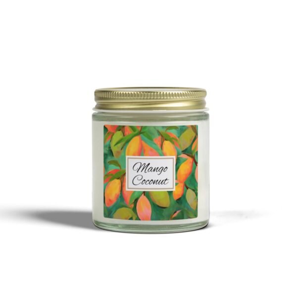 mango coconut candle 4 oz clear jar
