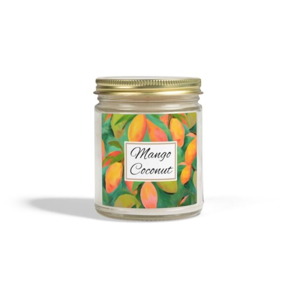 mango coconut candle 9oz clear jar