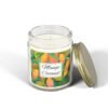 mango coconut candle clear jar with lid off