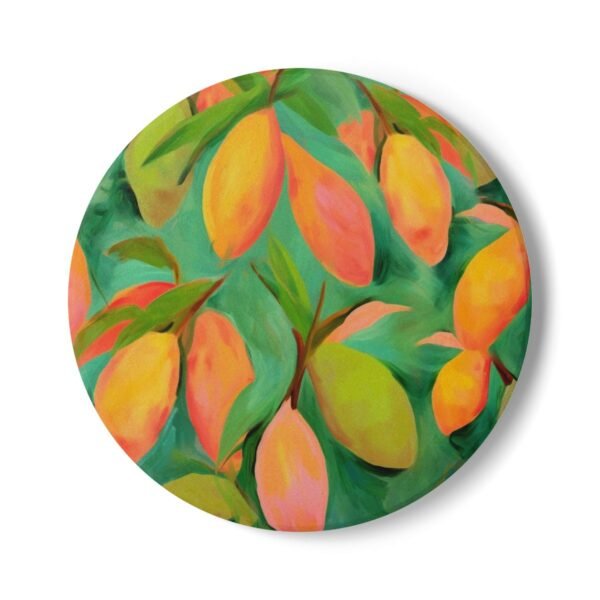 mangoes ceramic tile coaster round
