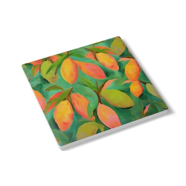 mangoes ceramic tile coaster square side view