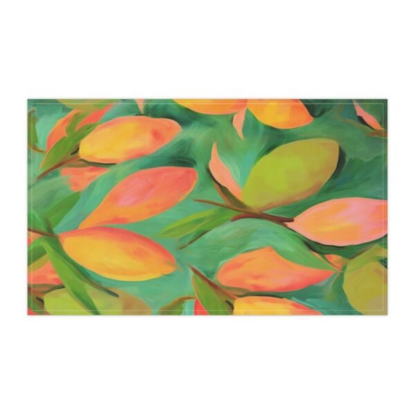 mangoes green and orange kitchen tea towel