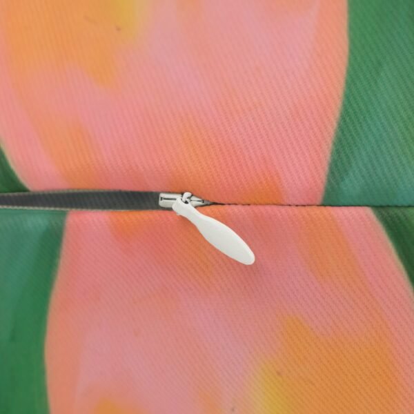 mangoes lumbar pillow zipper close up