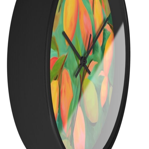 mangoes wall clock black frame side view
