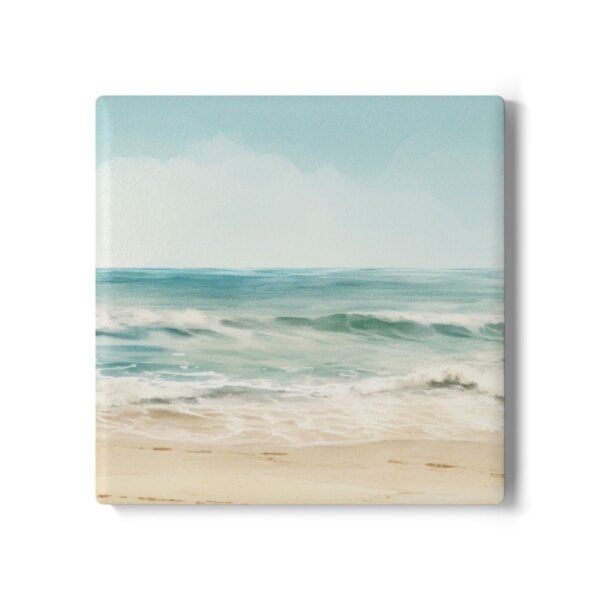 ocean breeze ceramic tile coaster square