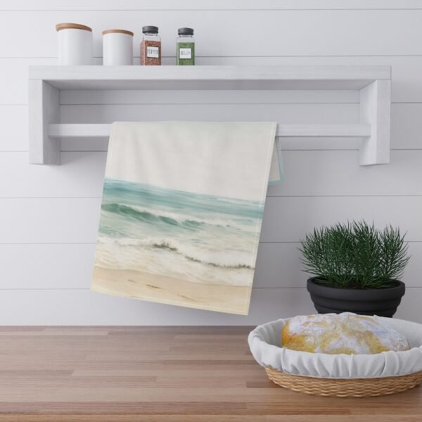 ocean breeze tea towels hanging on rack ocean breeze tea towels hanging on rack