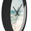 ocean breeze wall clock black frame black hands side view