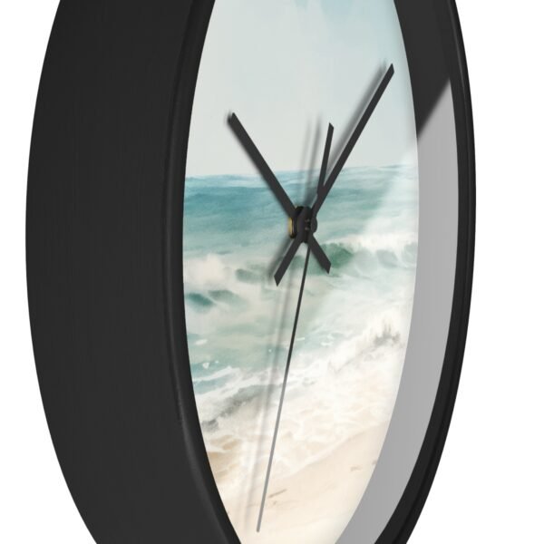 ocean breeze wall clock black frame black hands side view