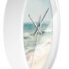 ocean breeze wall clock white frame white hands side view