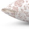 pink vintage roses throw pillow zipper closure