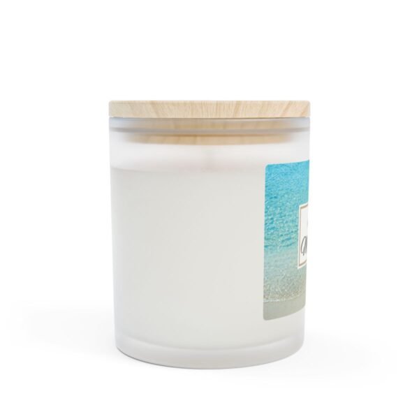 sea minerals wood wick candle side view