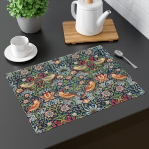 strawberry thief william morris placemat on table