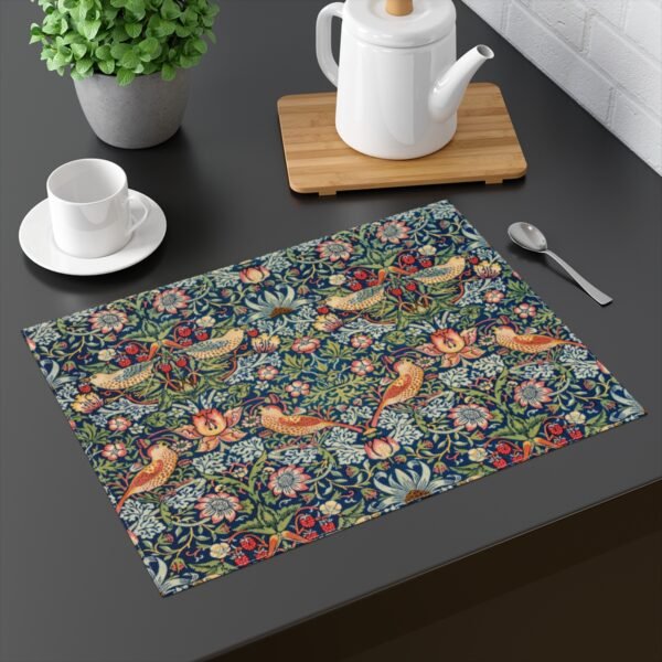 strawberry thief william morris placemat on table