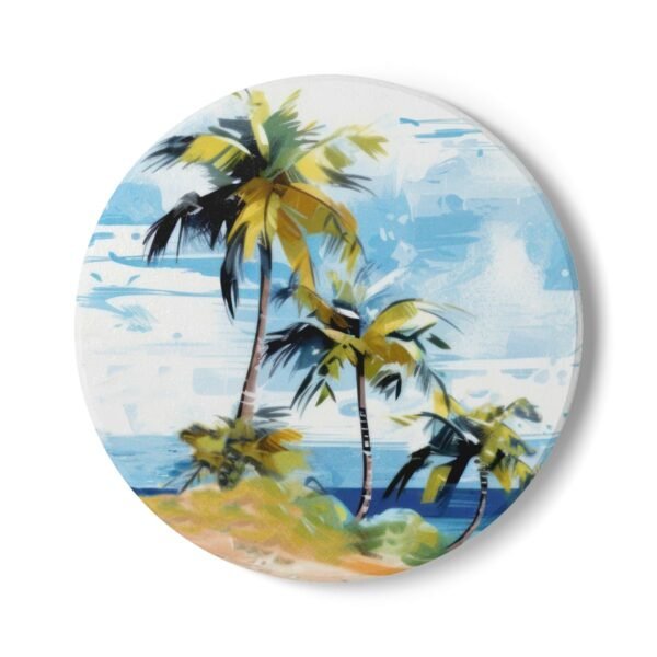 tropical retreat ceramic tile coaster round