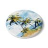 tropical retreat ceramic tile coaster round side view